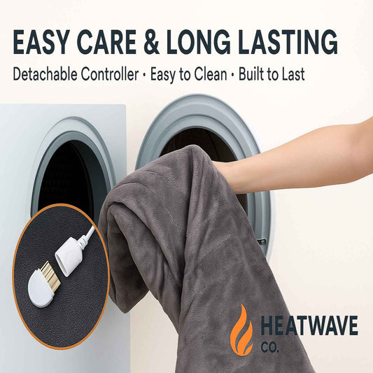 Heated Blanket Queen Size — 10 Heat Levels, Dual Zone Control, Auto Shut-Off | HeatWave™